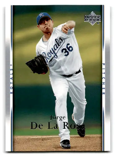 Original gloss baseball card featuring Jorge De La Rosa NM-MT from Upper Deck 2007