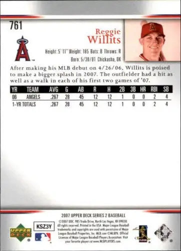 2007 Upper Deck #761 Reggie Willits NM-MT Angels - Baseball Card Single
