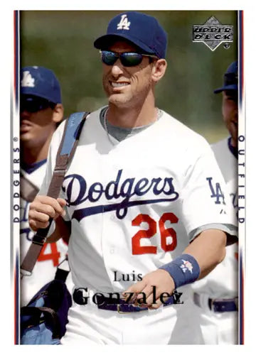 Original gloss 2007 Upper Deck Luis Gonzalez baseball card Dodgers NM Near Mint