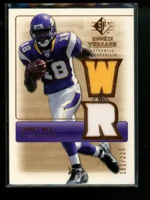 2007 Upper Deck SP Rookie Threads Sidney Rice #RT-SR Authentic Mem 161/225 - Football Card Single