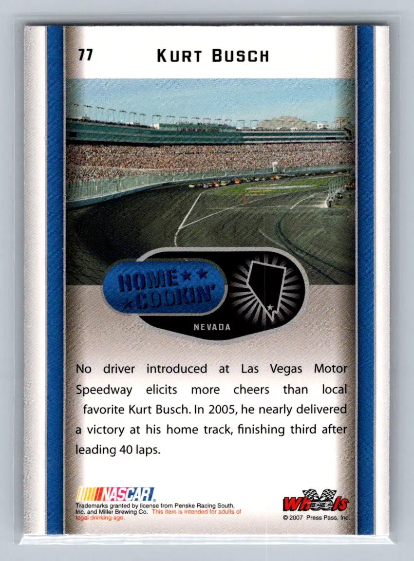 2007 Wheels American Thunder #77 Kurt Busch Penske Racing South - Racing Card Single