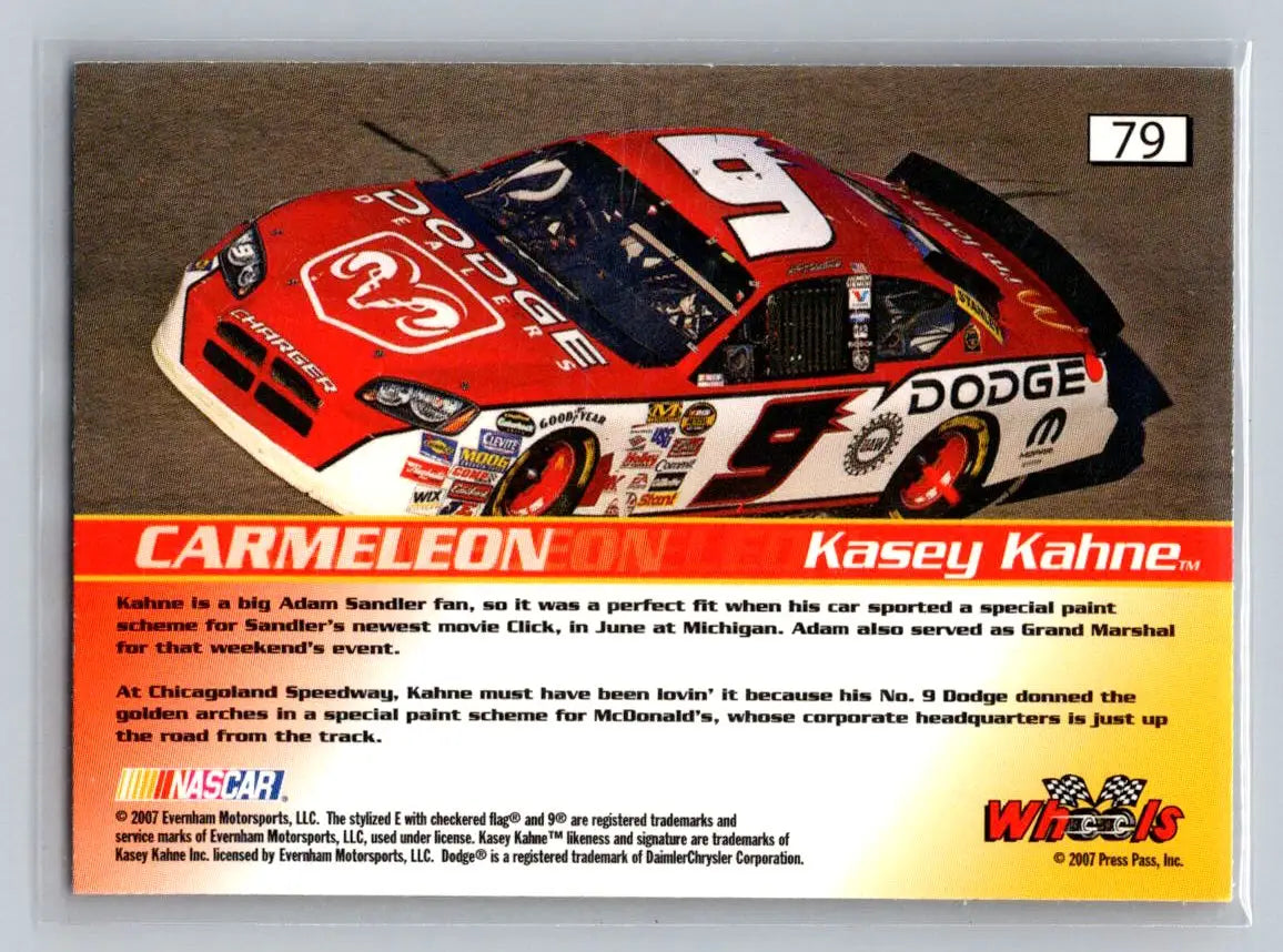 2007 Wheels High Gear #79 Kasey Kahne Evernham Motorsports - Racing Card Single