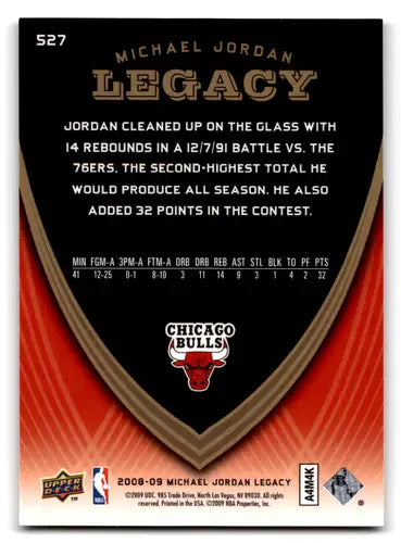 Michael Jordan Legacy basketball card with original gloss from Upper Deck Michael collection