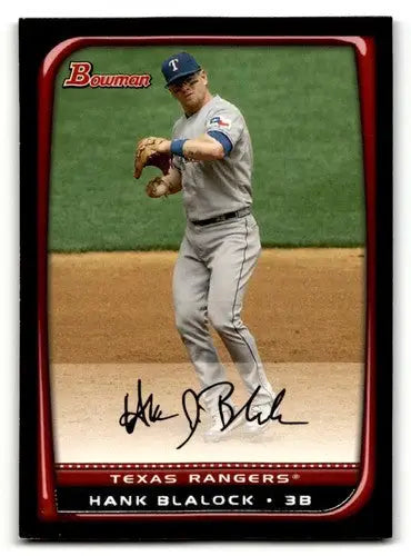 Hank Blalock 2008 Bowman Texas Rangers baseball card EX/NM ranger baseball collectible