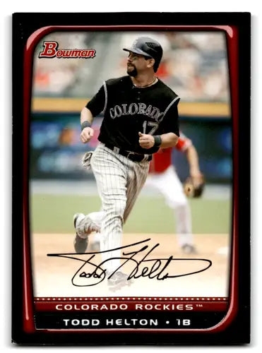 Original gloss Todd Helton baseball card from 2008 Bowman NM near mint Rockies