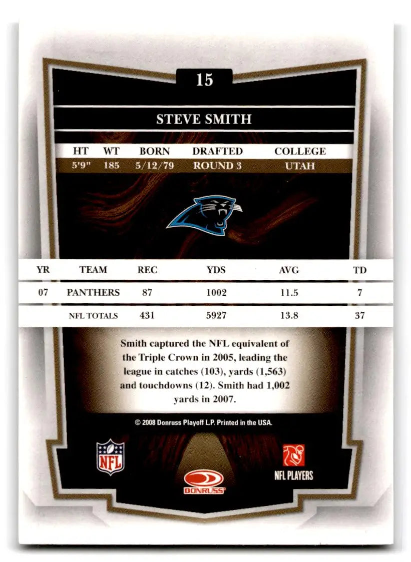 2008 Donruss Classics #15 Steve Smith - Football Card Single
