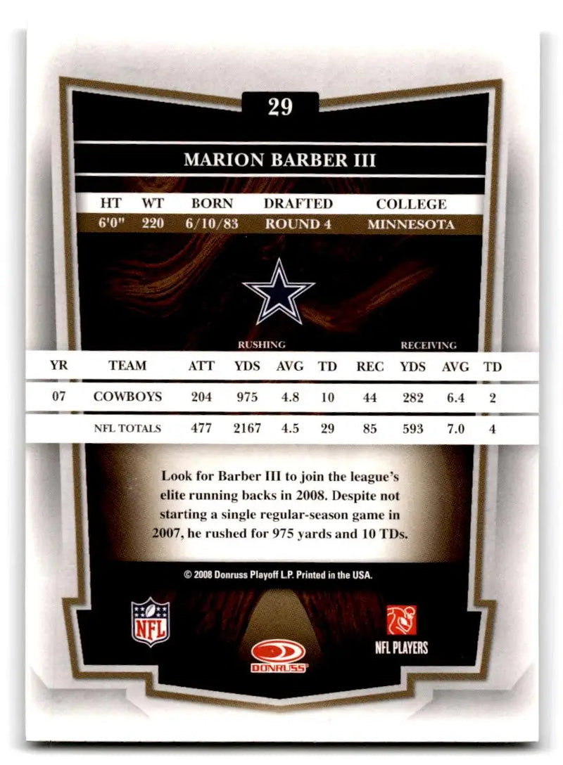 2008 Donruss Classics #29 Marion Barber - Football Card Single