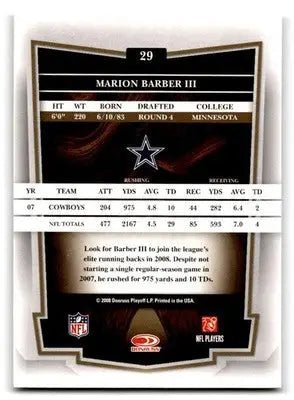 2008 Donruss Classics #29 Marion Barber - Football Card Single