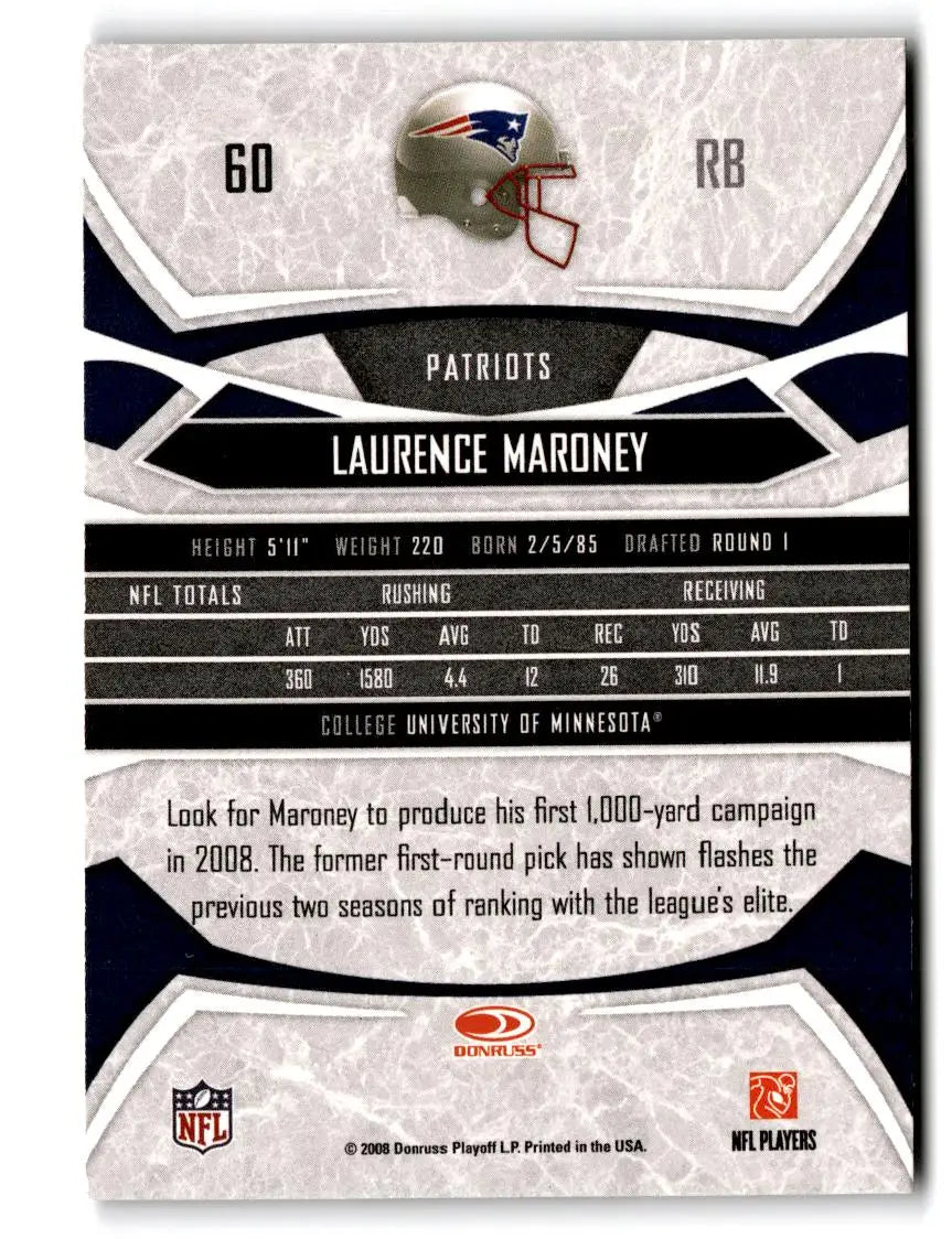 2008 Donruss Gridiron Gear #60 Laurence Maroney - Football Card Single