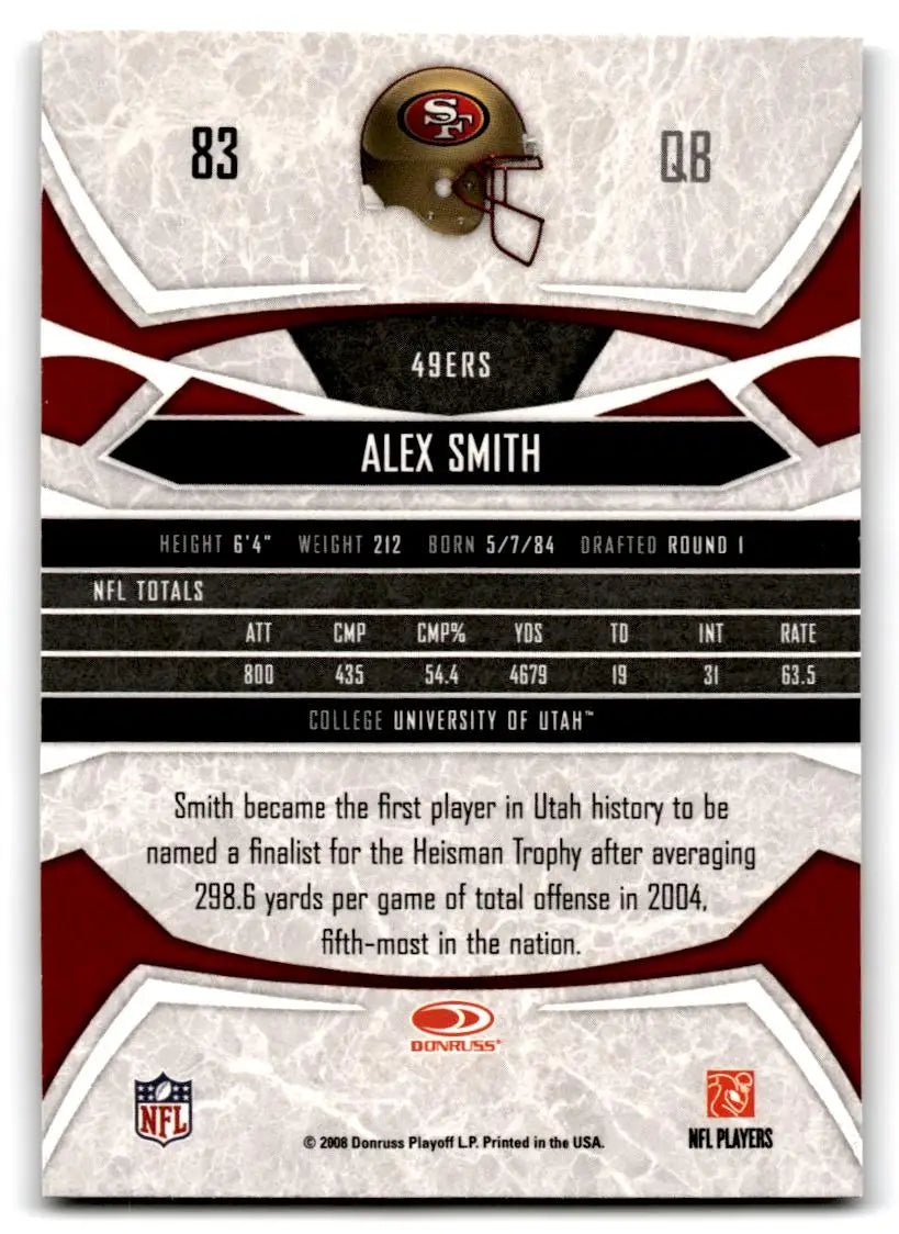 2008 Donruss Gridiron Gear #83 Alex Smith - Football Card Single