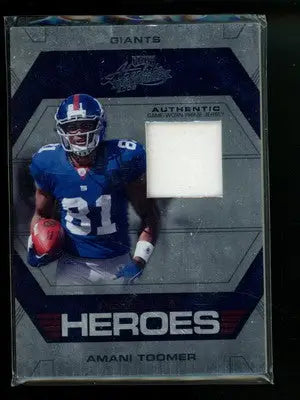 2008 Donruss Playoff Absolute Mem Amani Toomer #AH-20 Game-Worn Jersey 41/50 - Sports Memorabilia