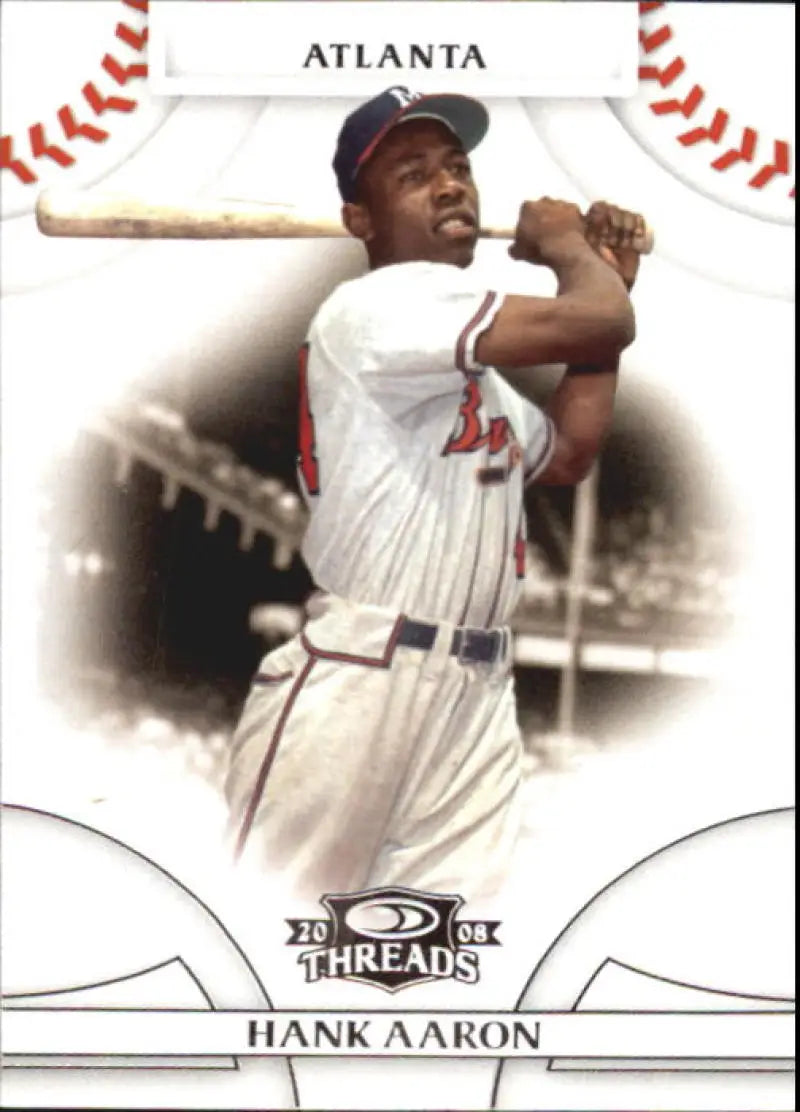 2008 Donruss Threads #1 Hank Aaron EX Excellent Atlanta Braves Baseball Card - Baseball Card Single