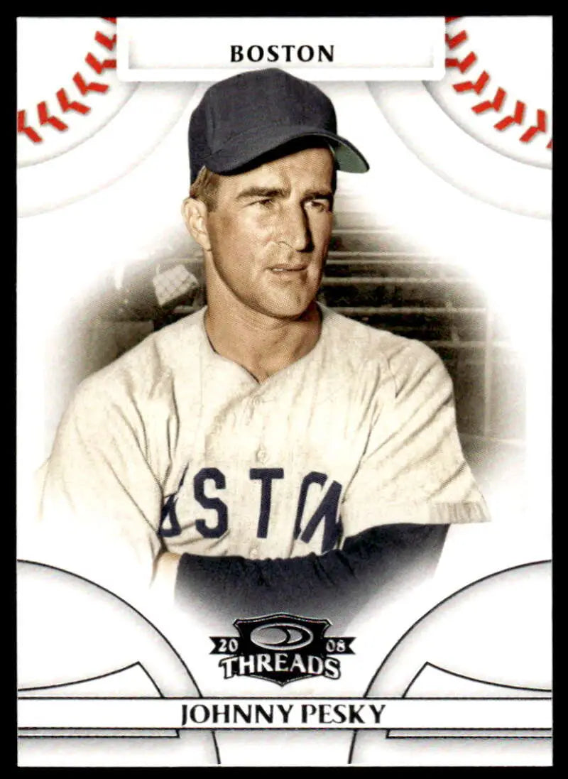 2008 Donruss Threads #10 Johnny Pesky EX Excellent Boston Red Sox Baseball Card - Baseball Card Single