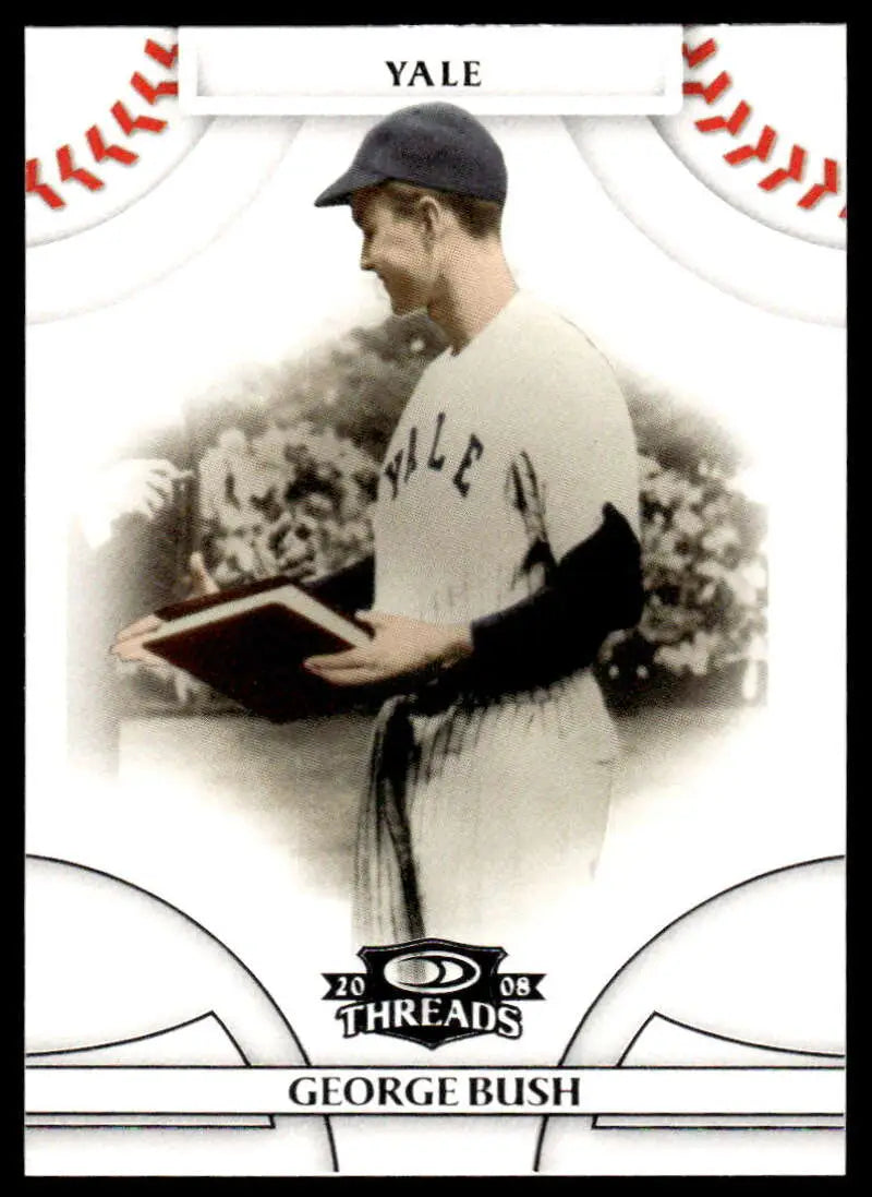 2008 Donruss Threads #33 George Bush EX Excellent Yale University Baseball Card - Baseball Card Single