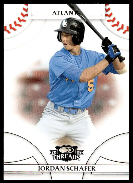 2008 Donruss Threads #53 Jordan Schafer EX Excellent Atlanta Braves Baseball Card - Baseball Card Single
