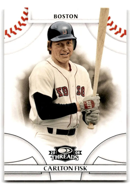 2008 Donruss Threads #7 Carlton Fisk EX Excellent Boston Red Sox Baseball Card - Baseball Card Single