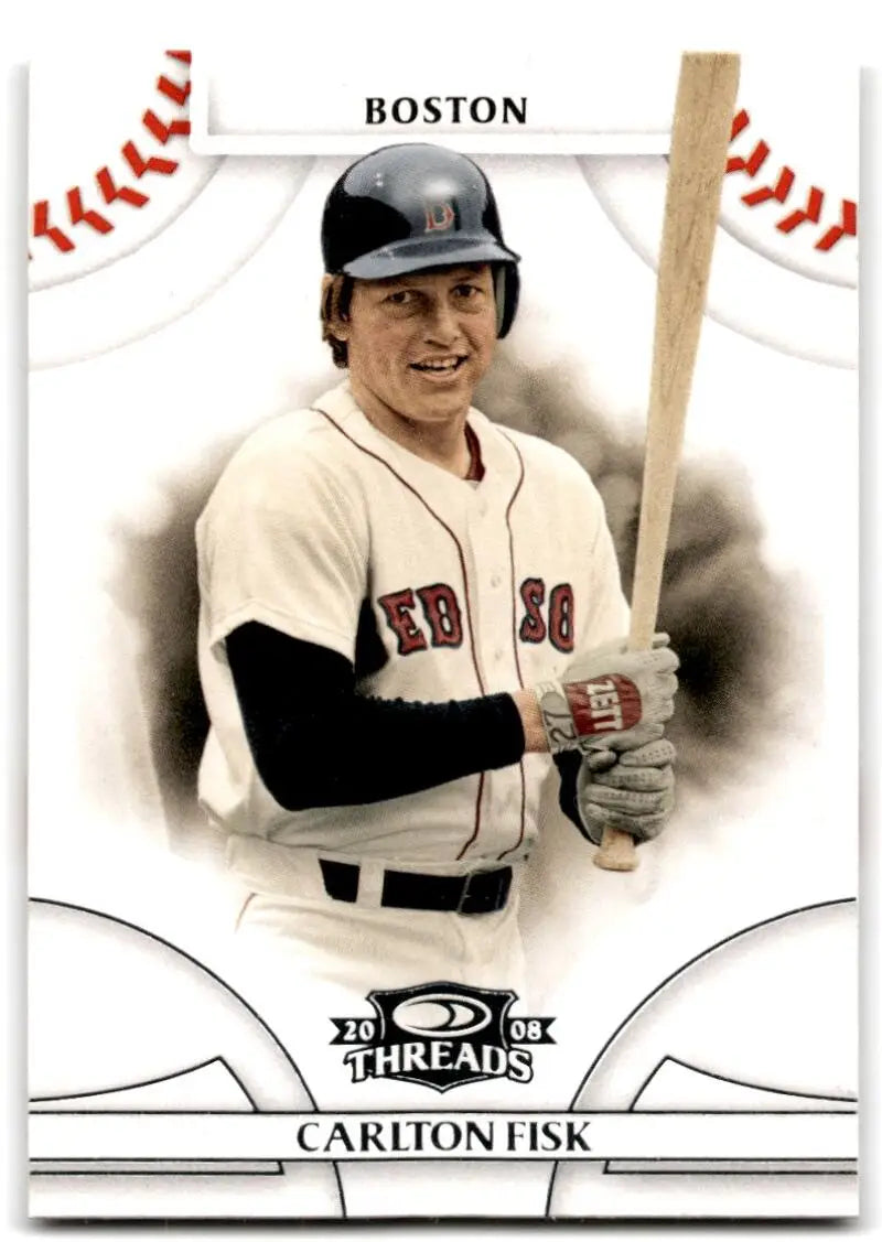 2008 Donruss Threads #7 Carlton Fisk EX Excellent Boston Red Sox Baseball Card - Baseball Card Single