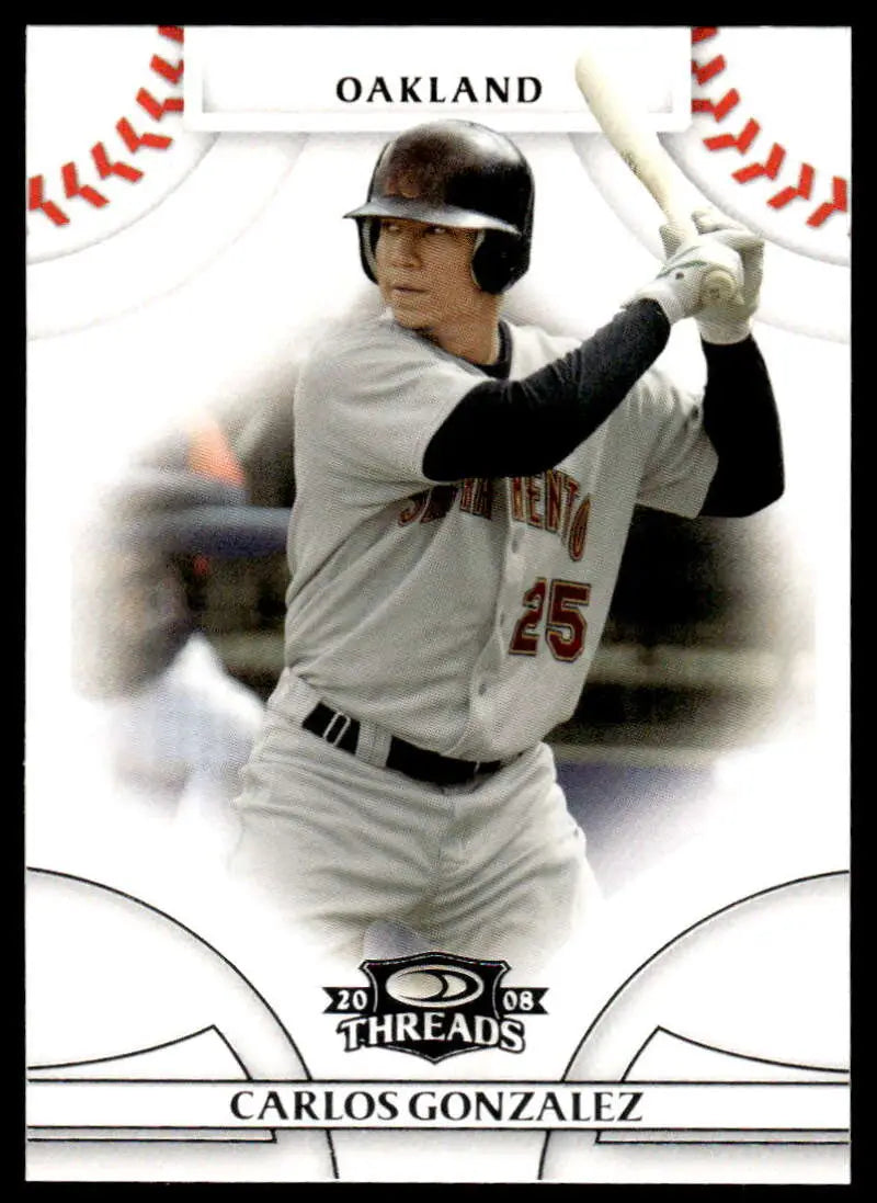 2008 Donruss Threads #82 Carlos Gonzalez EX Excellent Oakland Athletics Baseball Card - Baseball Card Single