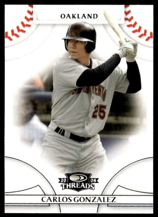 2008 Donruss Threads #82 Carlos Gonzalez EX Excellent Oakland Athletics Baseball Card - Baseball Card Single