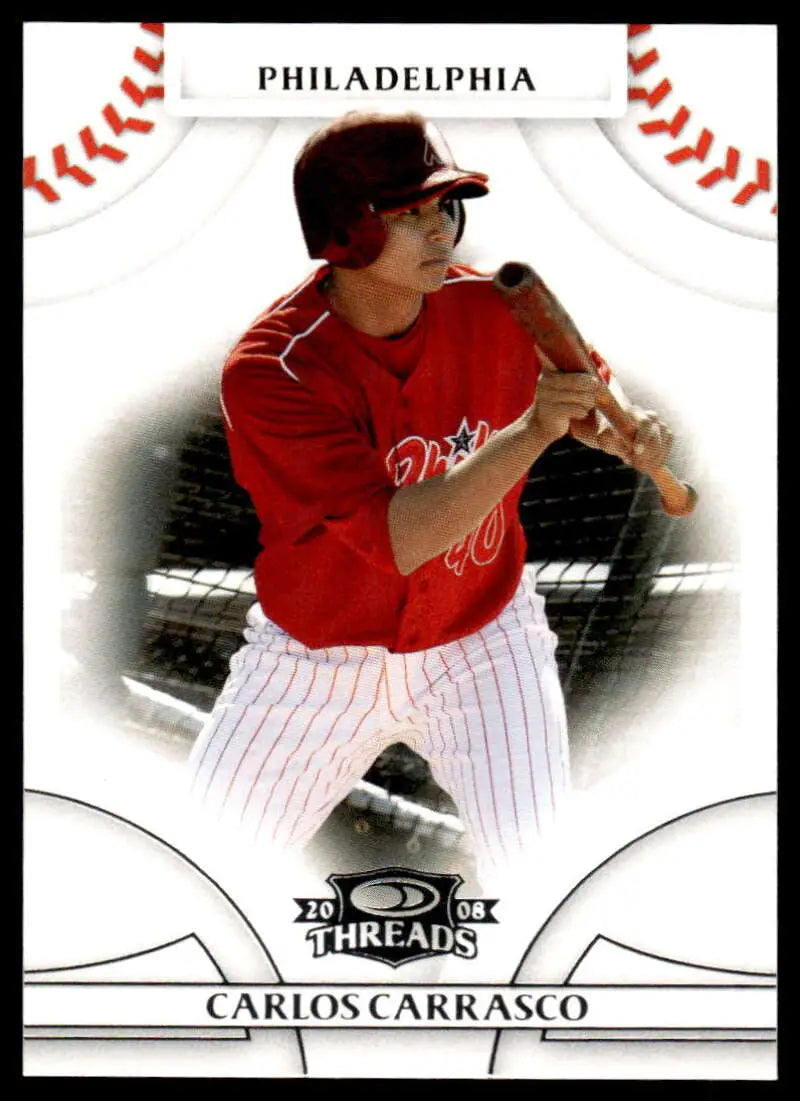 2008 Donruss Threads #85 Carlos Carrasco EX Excellent Philadelphia Phillies Baseball Card