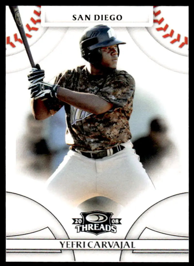 2008 Donruss Threads #87 Yefri Carvajal EX Excellent San Diego Padres Baseball Card - Baseball Card Single