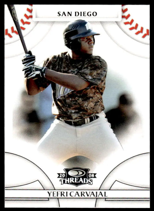 2008 Donruss Threads #87 Yefri Carvajal EX Excellent San Diego Padres Baseball Card - Baseball Card Single