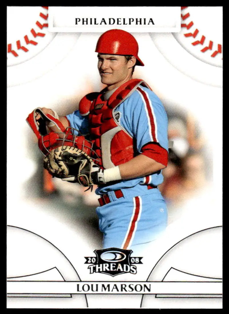 2008 Donruss Threads #94 Lou Marson EX Excellent Philadelphia Phillies Baseball Card - Baseball Card Single
