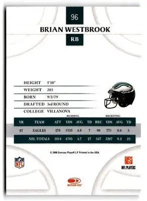 2008 Donruss Threads #96 Brian Westbrook - Football Card Single