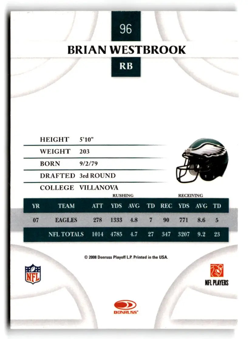 2008 Donruss Threads #96 Brian Westbrook - Football Card Single