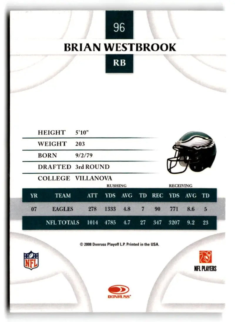 2008 Donruss Threads #96 Brian Westbrook - Football Card Single
