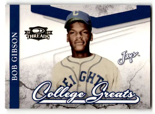 Original gloss Donruss Threads College Greats Bob Gibson baseball card 2008