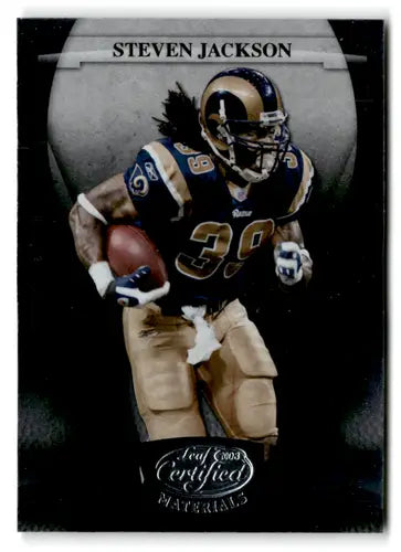 Original gloss Leaf Certified Steven Jackson football card from 2008 Rams set