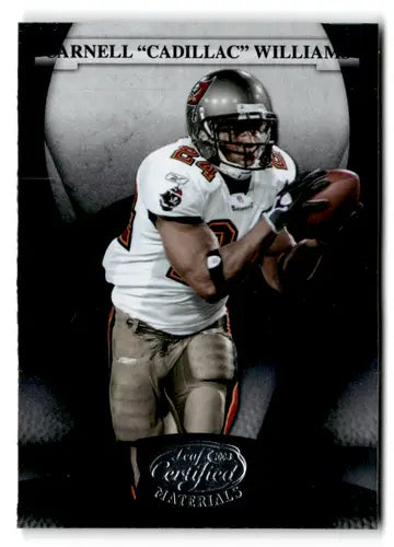 Original gloss Leaf Certified football trading card of Carnell Cadillac Williams Buccaneers