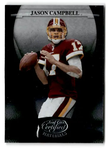 Original gloss Leaf Certified Jason Campbell football card from 2008 Redskins product