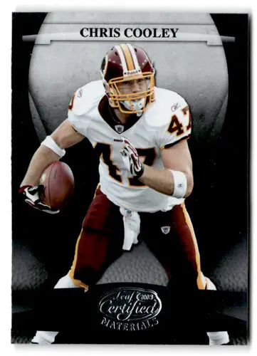 Original gloss Leaf Certified Chris Cooley football card from 2008 Redskins collection