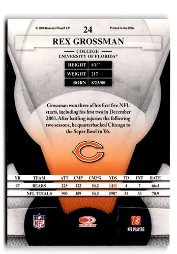 2008 Leaf Certified #24 Rex Grossman NM-MT Bears ID:73608 - Football Card Single