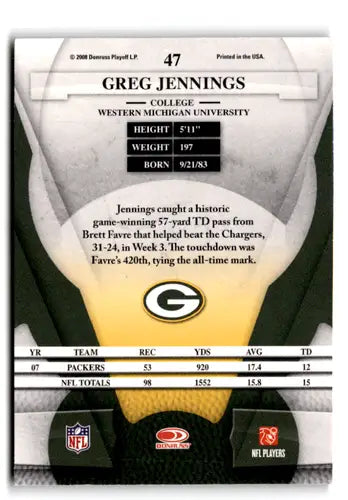 2008 Leaf Certified #47 Greg Jennings NM-MT Packers ID:73612 - Football Card Single