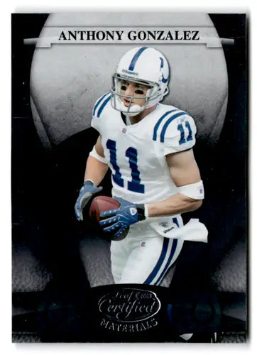 Football card featuring Anthony Gonzalez from Leaf Certified with original gloss, 2008