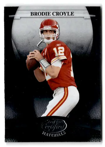 Original gloss Leaf Certified Brodie Croyle football card from 2008 Chiefs NM Near Mint