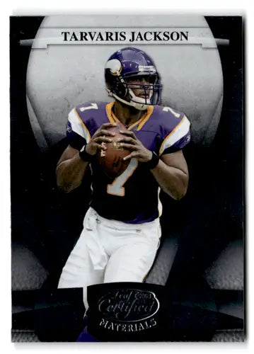 Leaf certified Tarvaris Jackson football card with original gloss from 2008 Leaf Certified collection