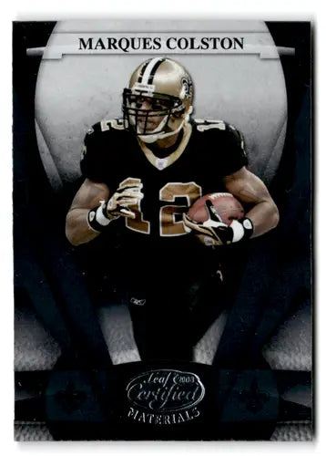 Original gloss Leaf Certified Marques Colston football card from 2008 Saints collection