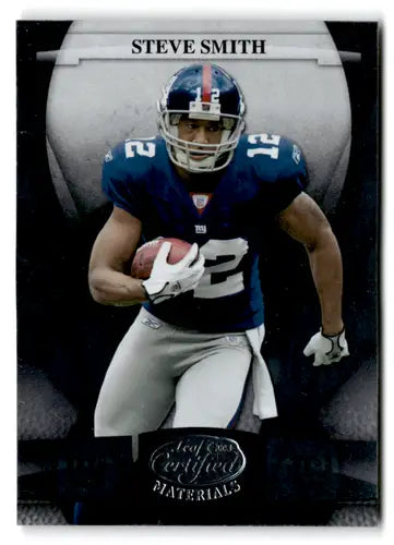 Original gloss Leaf Certified Steve Smith football card from 2008 NY Giants