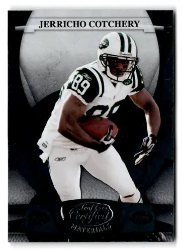 Original gloss Leaf Certified Jerricho Cotchery football card from 2008 NY Jets