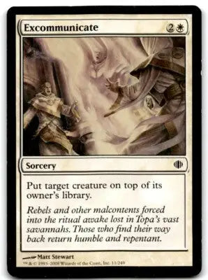 Magic The Gathering card Alara Excommunicate with text-align center and line-height normal