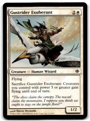 Magic The Gathering Gustrider Exuberant card from Shards of Alara set displayed in text-align center