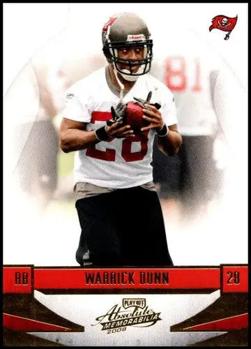 2008 Playoff Absolute Retail Warrick Dunn football card with original gloss featuring Simply Sandoval sports cards