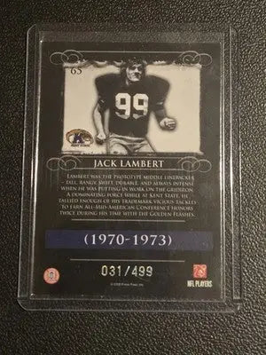 2008 Press Pass Legends #65a Jack Lambert Silver Holofoil Alone #/499 - Football Card Single