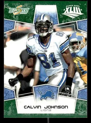 2008 Score #101 Calvin Johnson Super Bowl XLIII Green - Football Card Single
