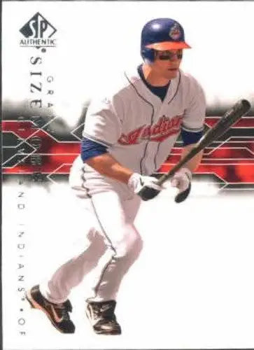 Original gloss of Grady Sizemore NM-MT baseball card featuring a player with bat