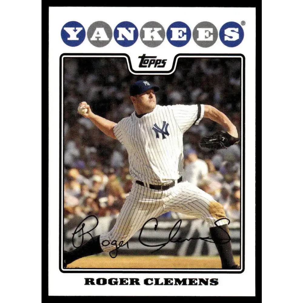 2008 Topps #105 Roger Clemens EX/NM New York Yankees Baseball Card - Baseball Card Single